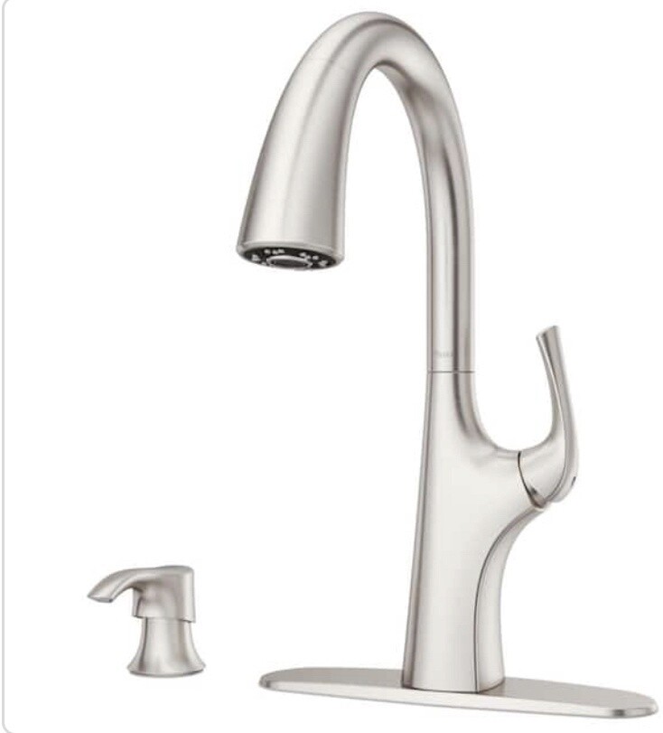 Pfister ladera single handle pull down sprayer kitchen faucet with soap dispenser