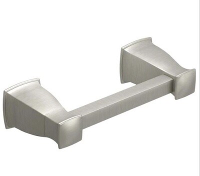 Moen Hensley Pivoting Double Post Toilet Paper Holder with Press and Mark in Brushed Nickel
