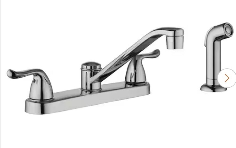Glacier Bay Constructor Double-Handle Standard Kitchen Faucet with Side Sprayer in Polished Chrome