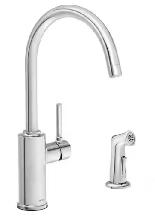 Moen Sombra Single-handle-standard Kitchen Faucet With Side Sprayer In Chrome