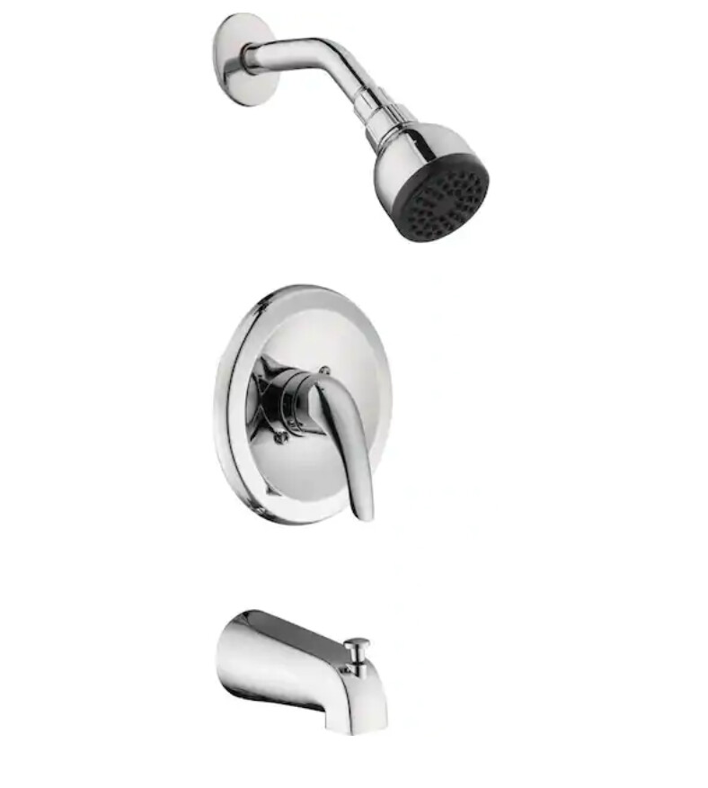 Glacier Bay Argon Single-Handle 1 Spray Tub and Shower Faucet in Chrome