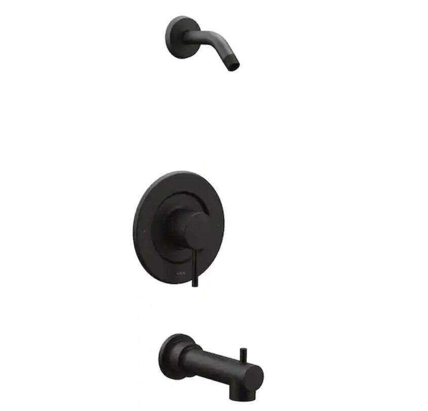 Moen Align Posi-Temp Single-Handle Tub and Shower Faucet Trim Kit in Matte Black