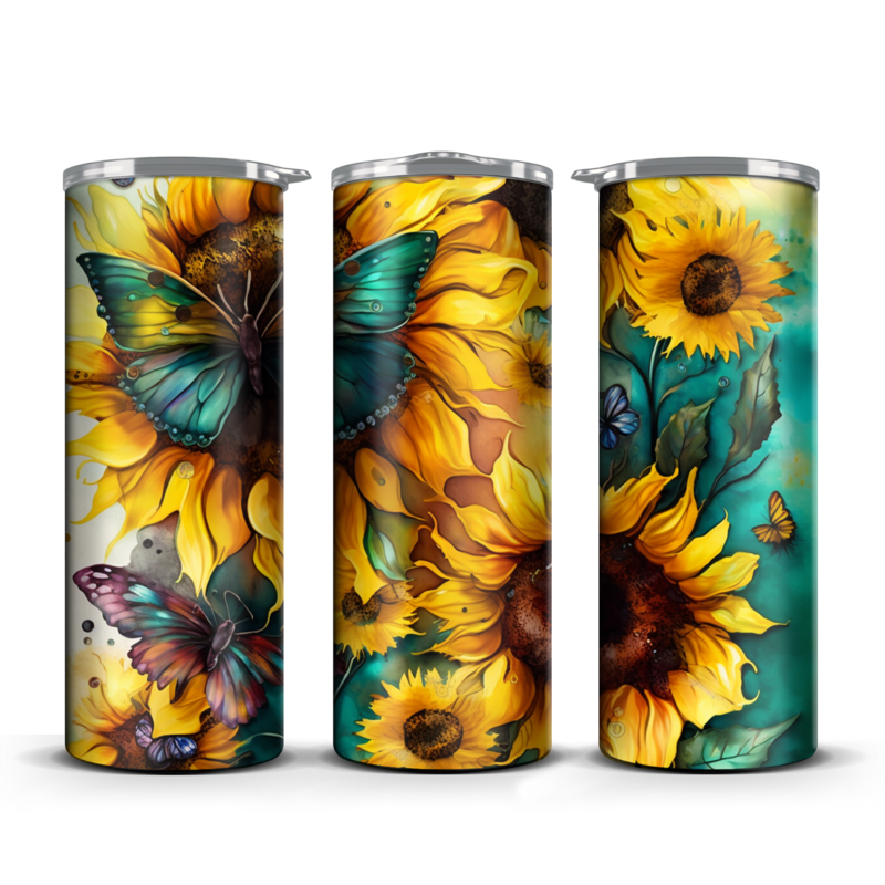 Butterfly with Sunflower's Tumbler 20 oz / 30 oz