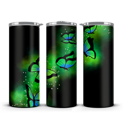 Green neon butterfly Tumbler 20 oz / 30 oz