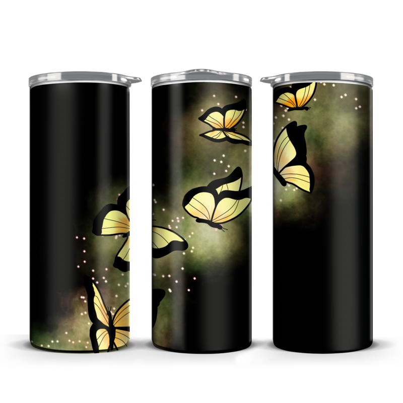 Yellow neon butterfly Tumbler 20 oz / 30 oz