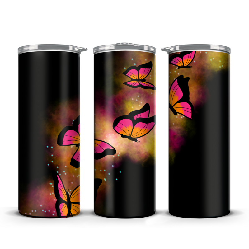 Orange neon butterfly Tumbler 20 oz / 30 oz