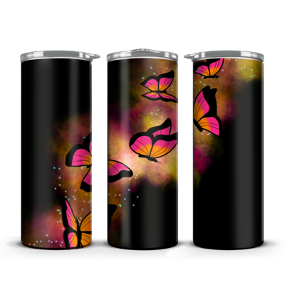 Orange neon butterfly Tumbler 20 oz / 30 oz