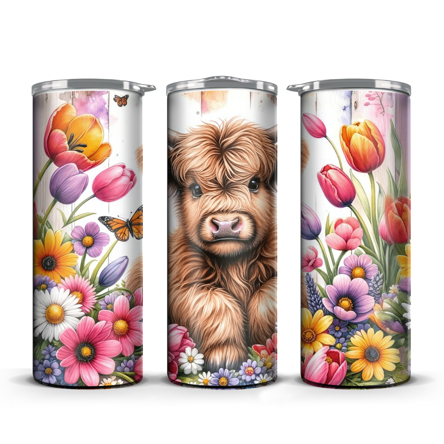 Cow With flowers Tumbler 20 oz / 30 oz