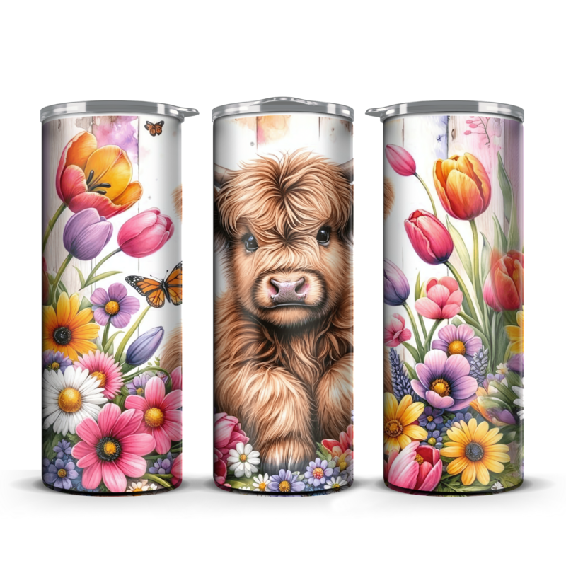 Cow With flowers Tumbler 20 oz / 30 oz