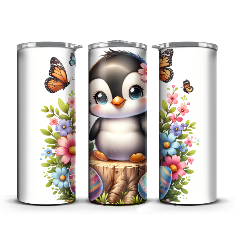 Baby Penguin With flowers Tumbler 20 oz / 30 oz