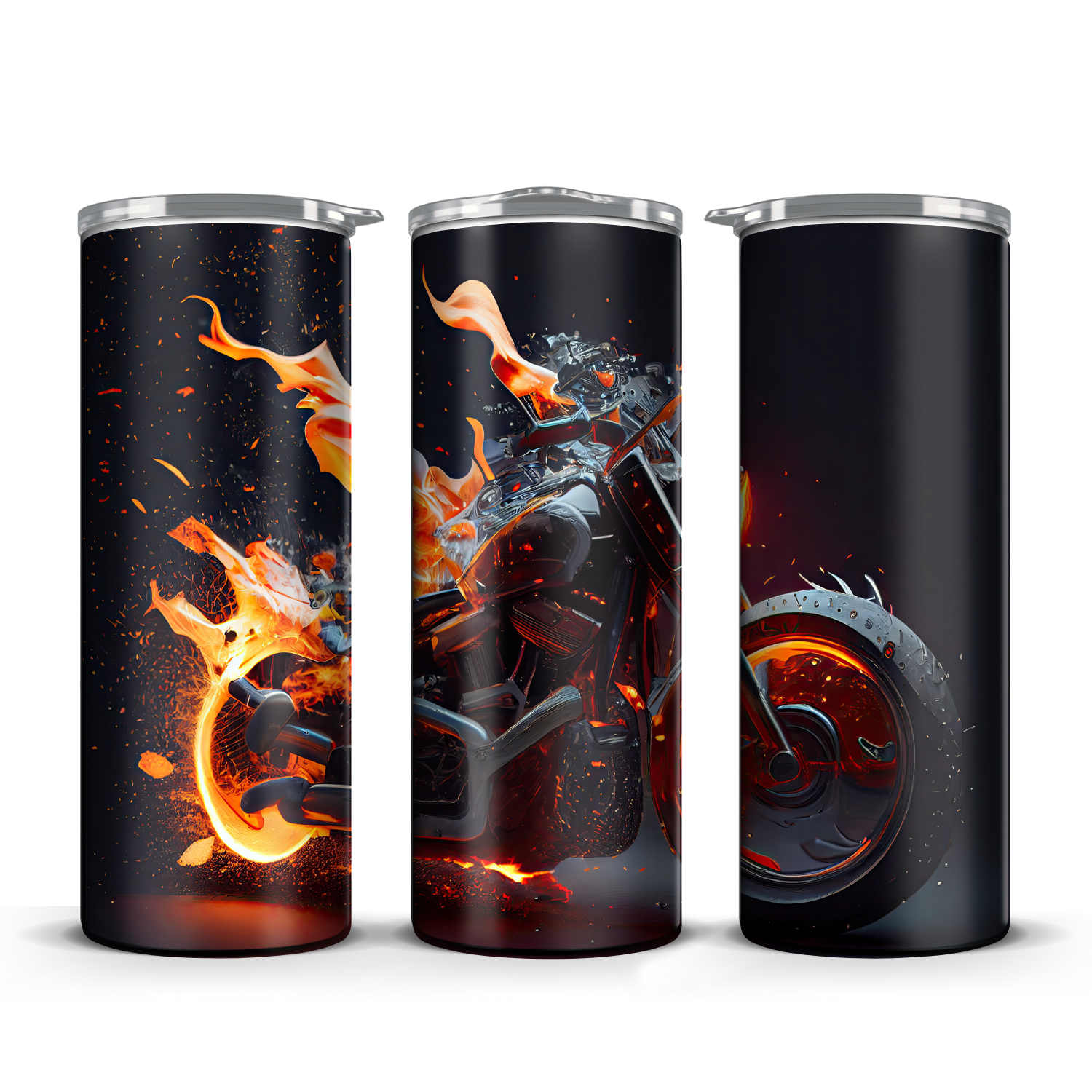 Flaming Motorcycle Tumbler 20 oz / 30 oz