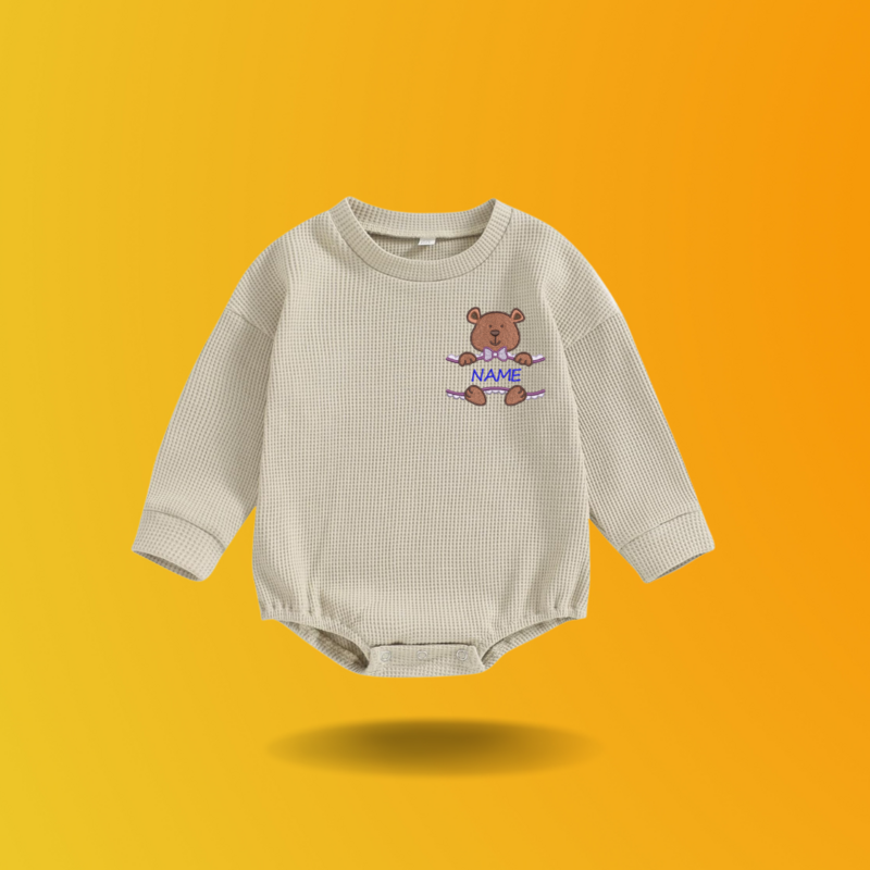 Baby waffle knit crewneck sweatshirt