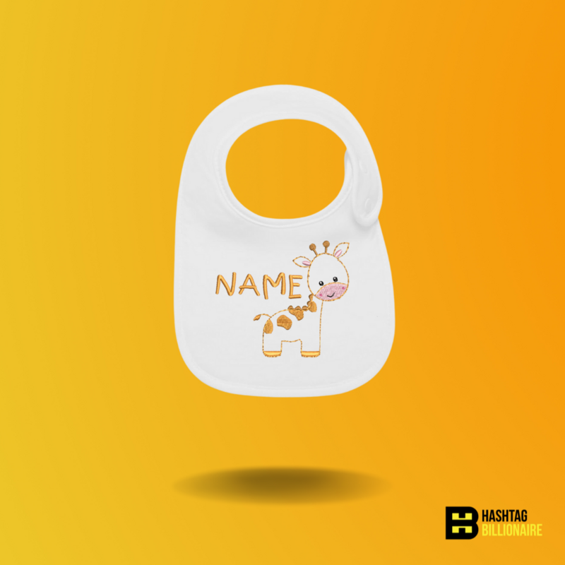 Personalized Baby giraffe bib - Embroidery