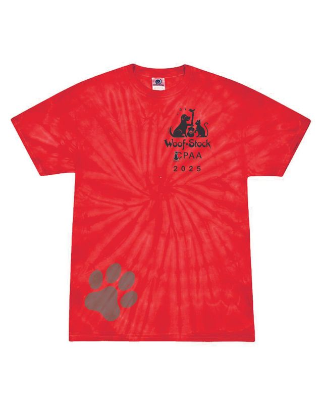 Woofstock Short Sleeve Red Tie-Dyed T-Shirt