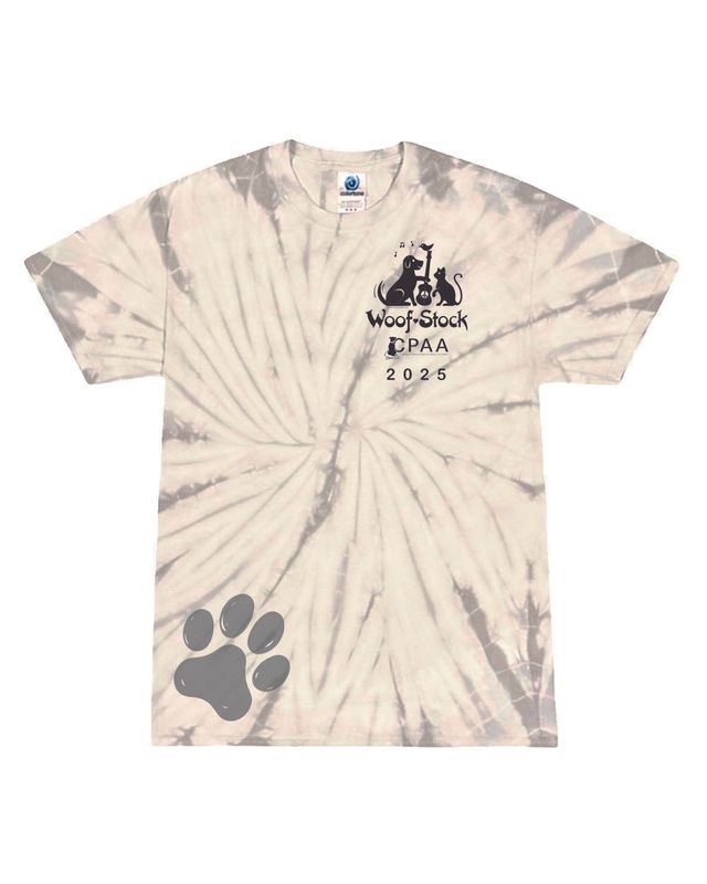 Woofstock Short Sleeve Silver Tie-Dyed T-Shirt