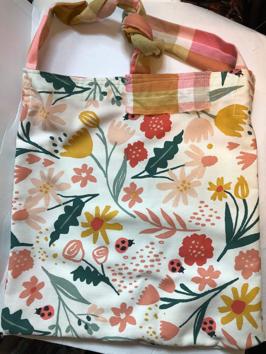 Flower canvas tote
