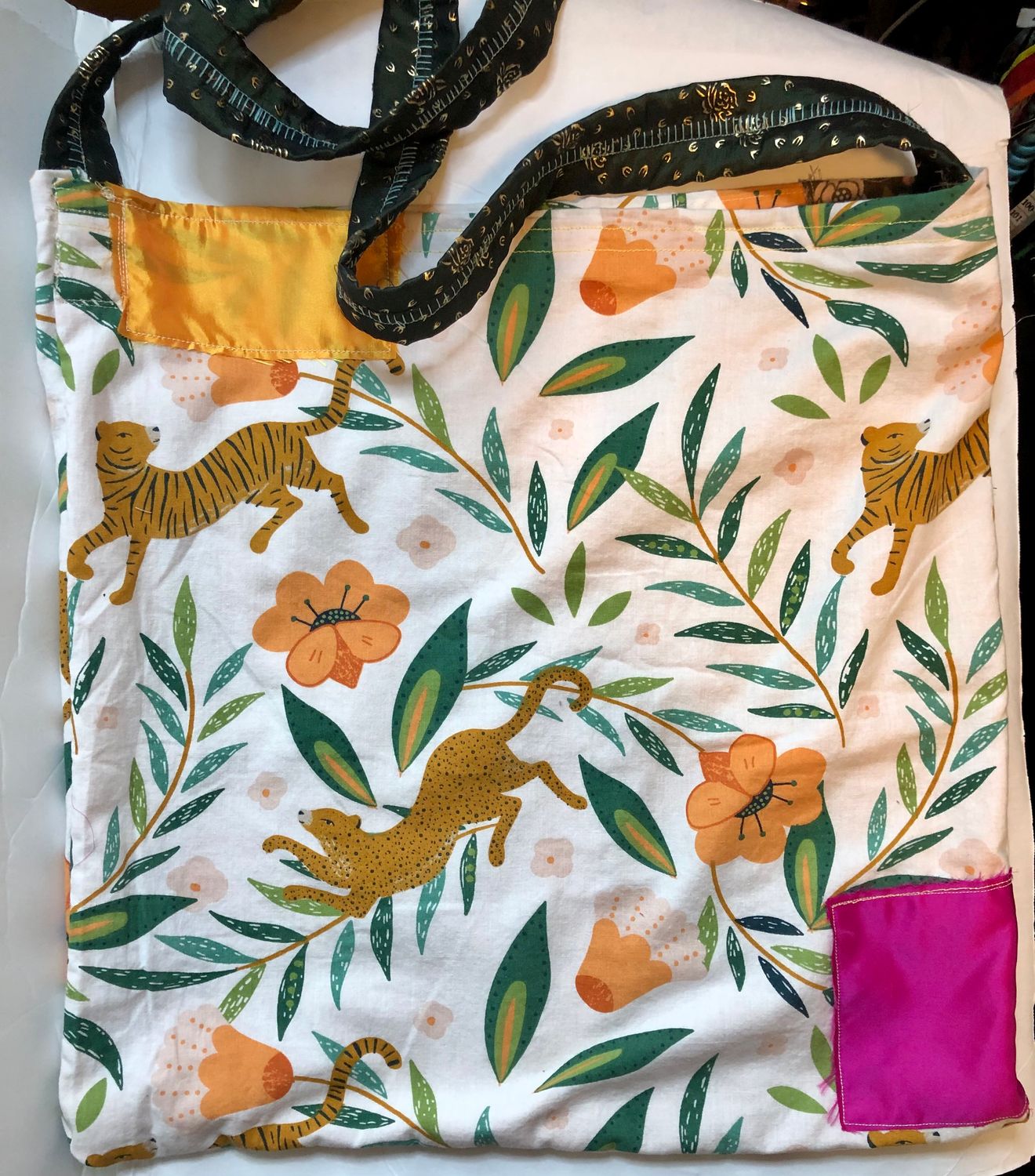 Tiger collage tote