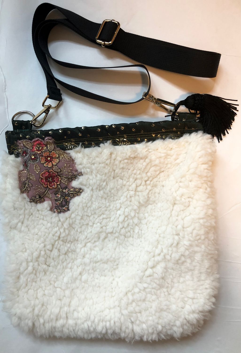 Faux fur tassel purse