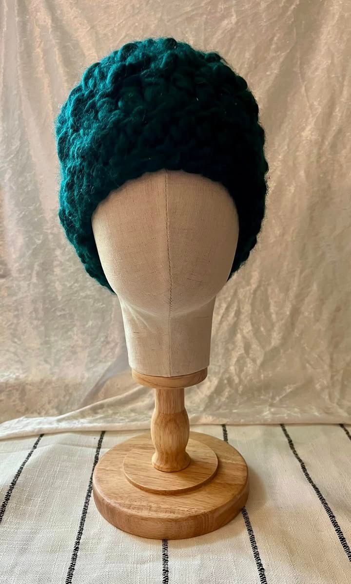 deep teal crochet hat