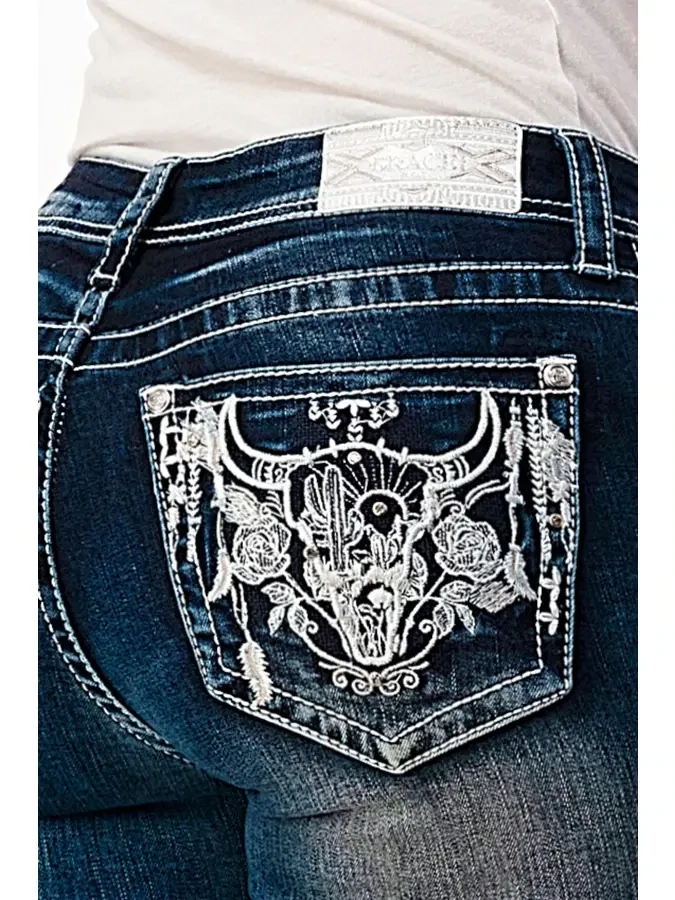 Grace In LA Girls Steer Head Jeans