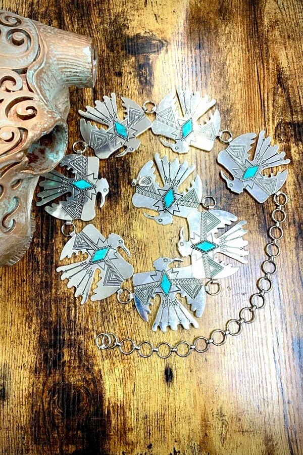Thunderbird Turquoise Chain Belt