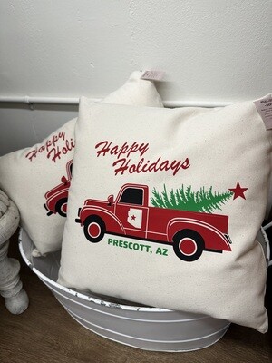 Holiday Red Truck Pillow