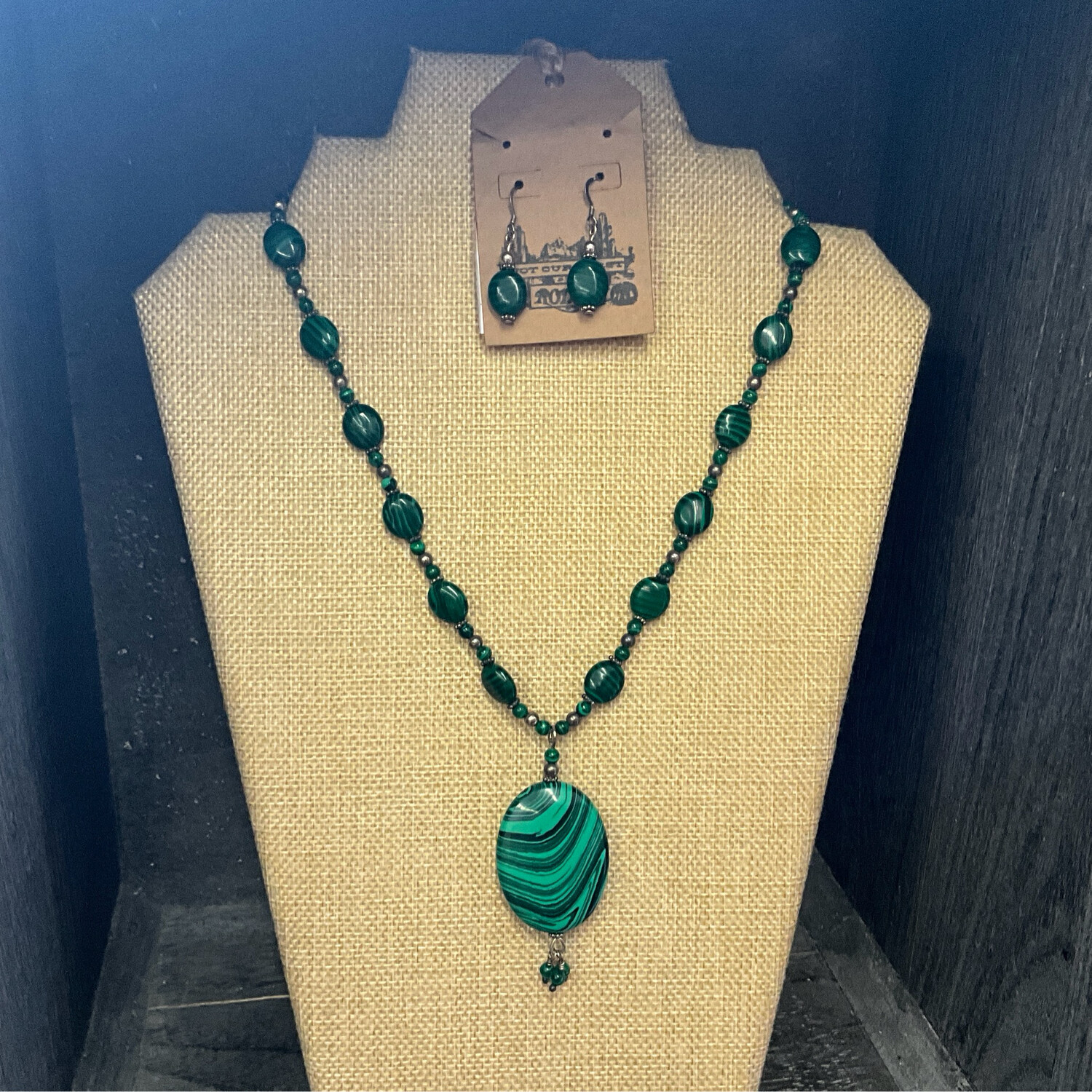 Malachite Neck/Earring Set