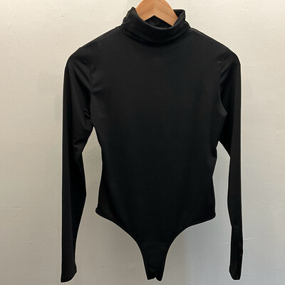 Black Turtleneck Long Sleeve Bodysuit