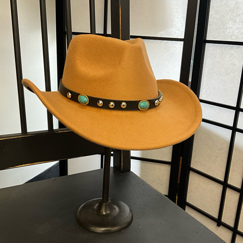 Turq Charm Band Taupe Hat