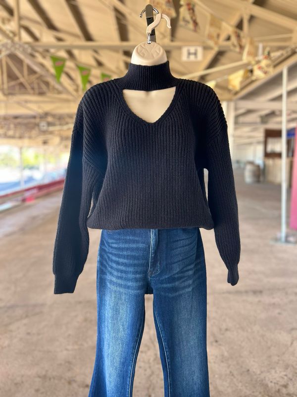 V Neck Knit Sweater
