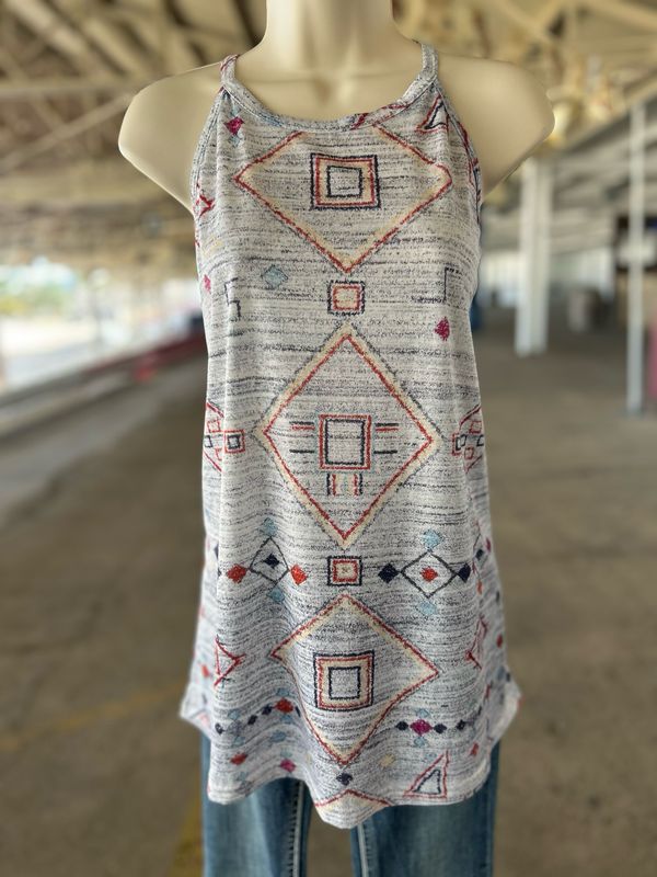 Gray Tribal Tank