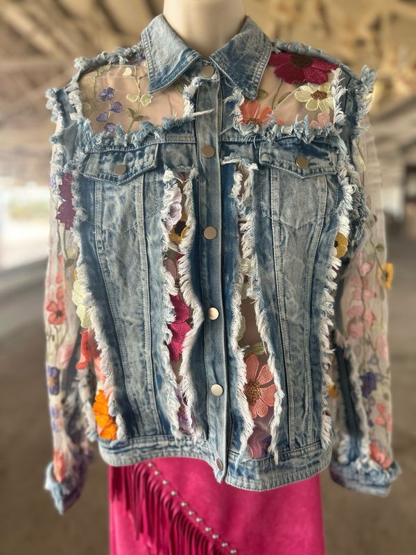Flower Denim Lace