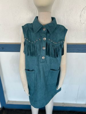 Girls Fringe Sleeveless Dress