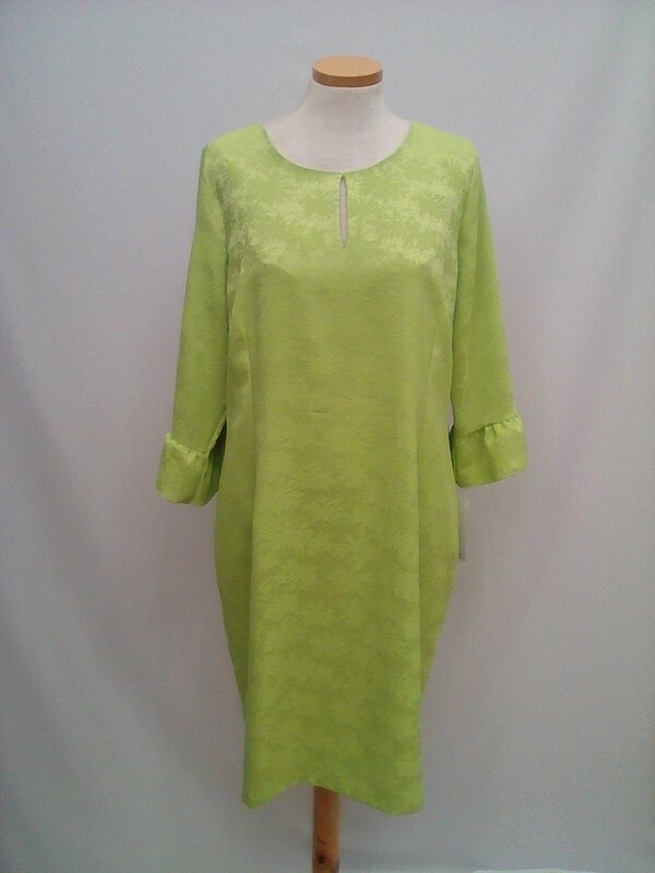 Vestido Brocado verde lima