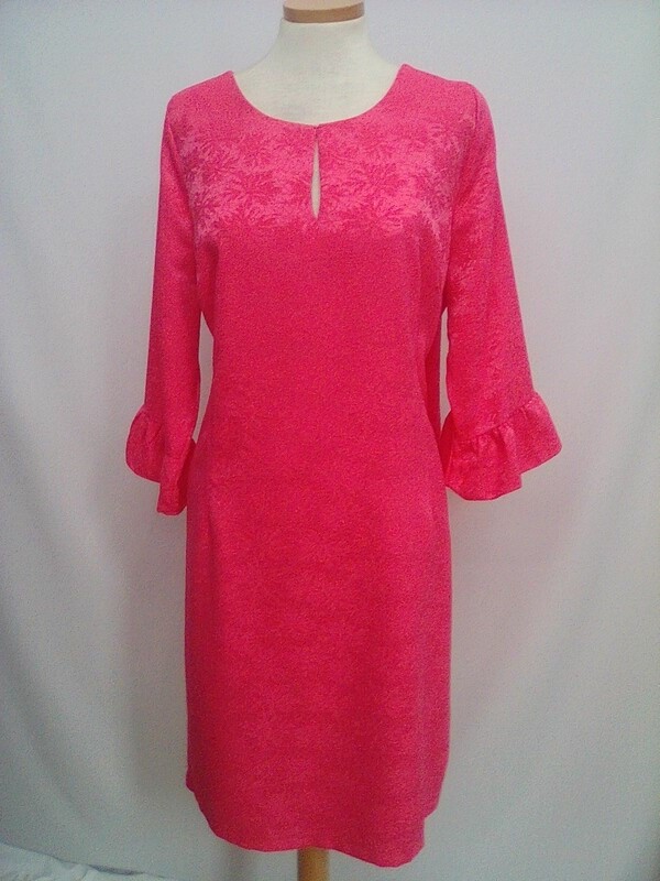 Vestido Brocado Fucsia