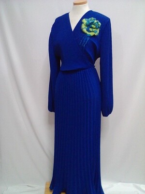 Vestido plisado azul