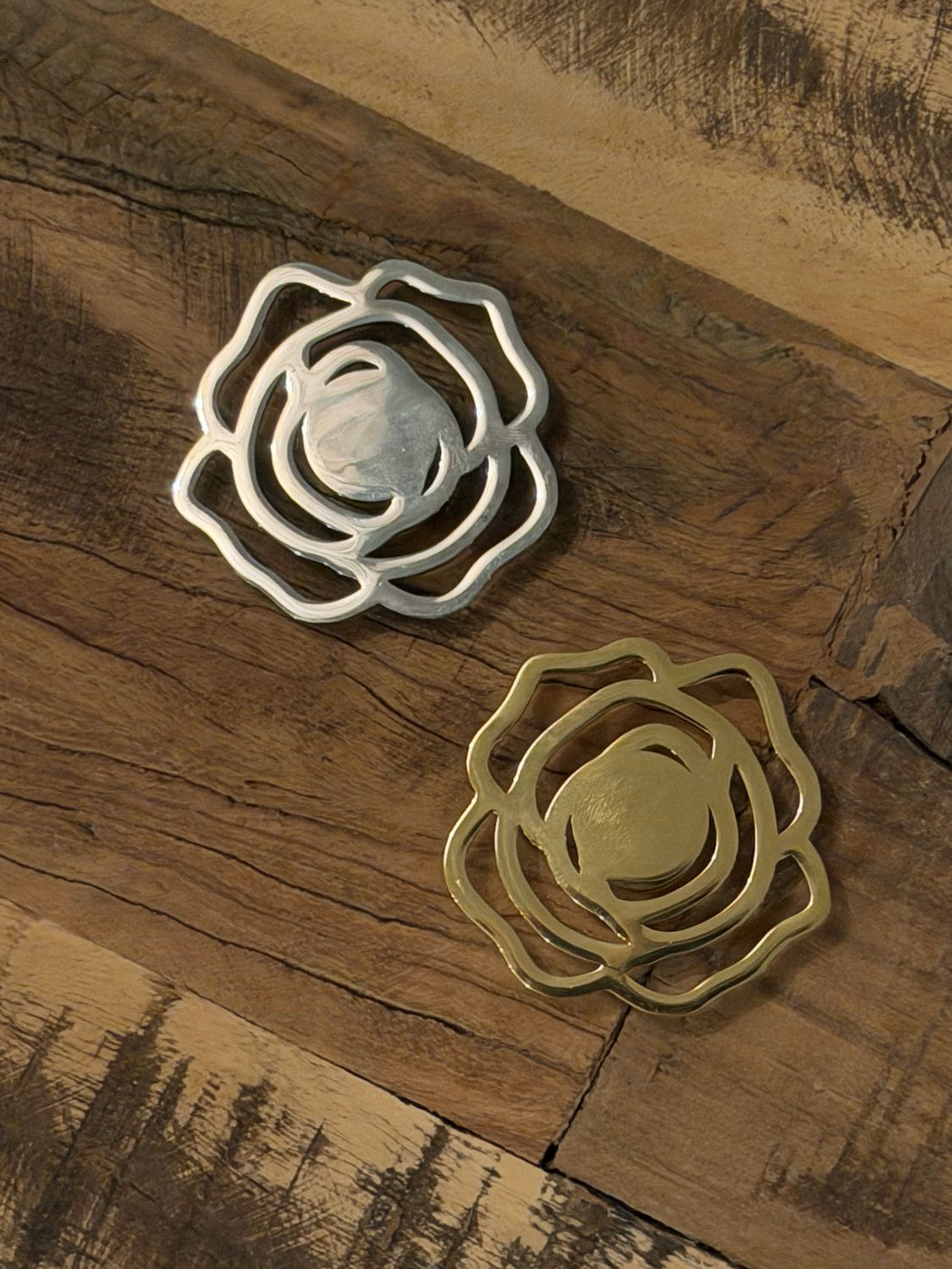 Broche Aimantée Fleur * Argenté