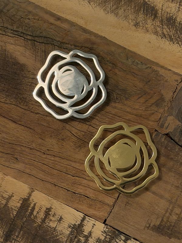 Broche Aimantée Fleur * Doré