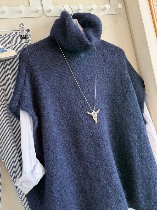 SAUTOIR Tête de buffle * Argenté