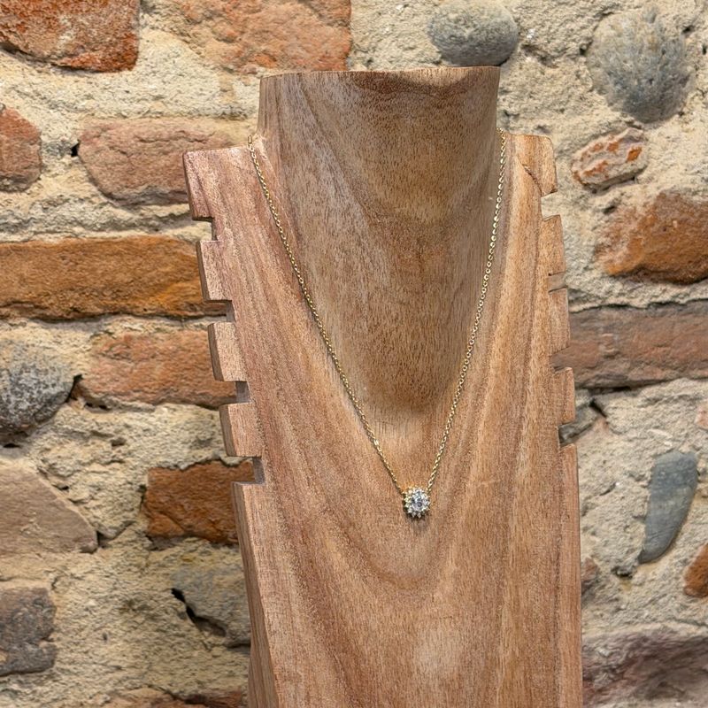 Collier Médaillon Cristal * Doré