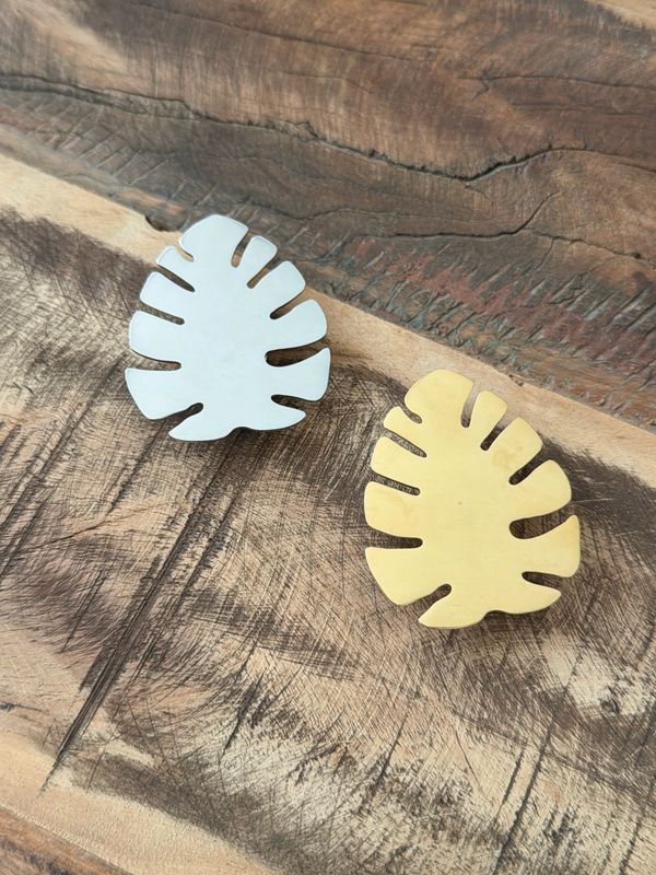 Broche Aimantée Feuille * Argenté