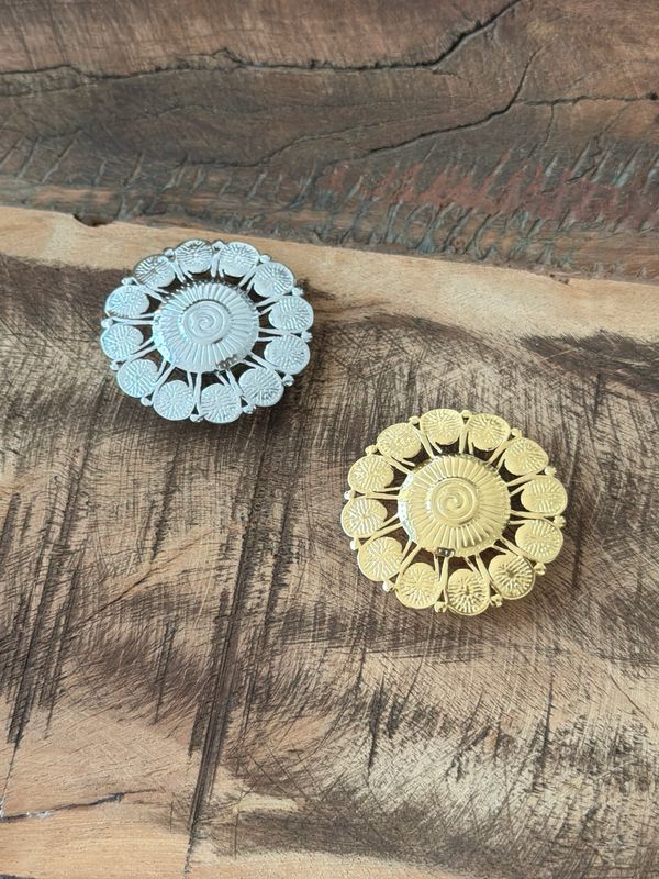 Broche Aimantée Rosace * Argenté