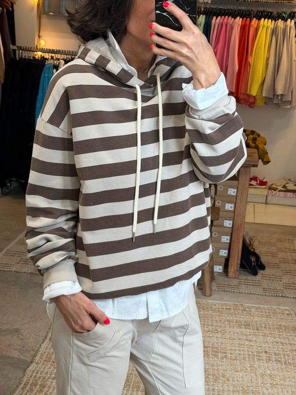 Sweat-shirt Marinière * Choco / beige