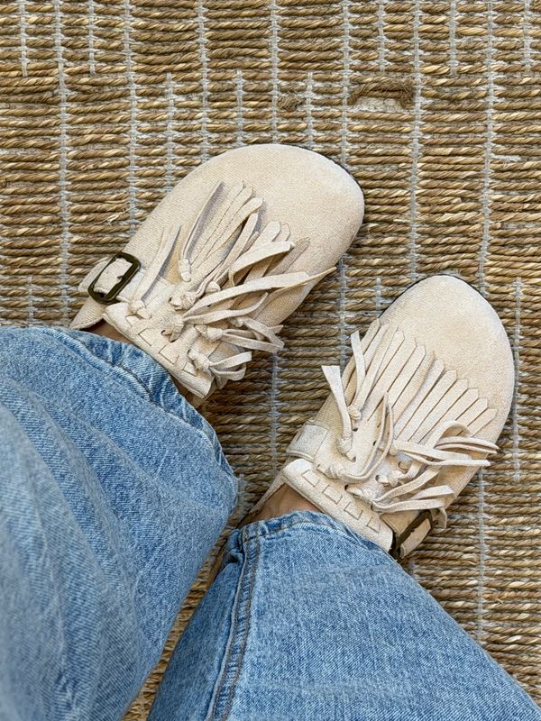 Sabots Bohème Frangés 2018 * Beige Naturel