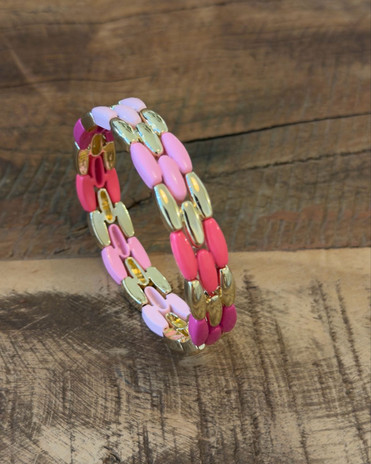 ✨ Bracelet élastique * multicolore rose &amp; doré