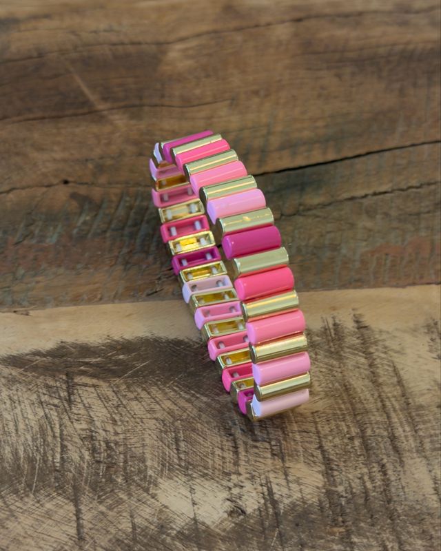 ✨ Bracelet élastique * multicolore rose &amp; doré