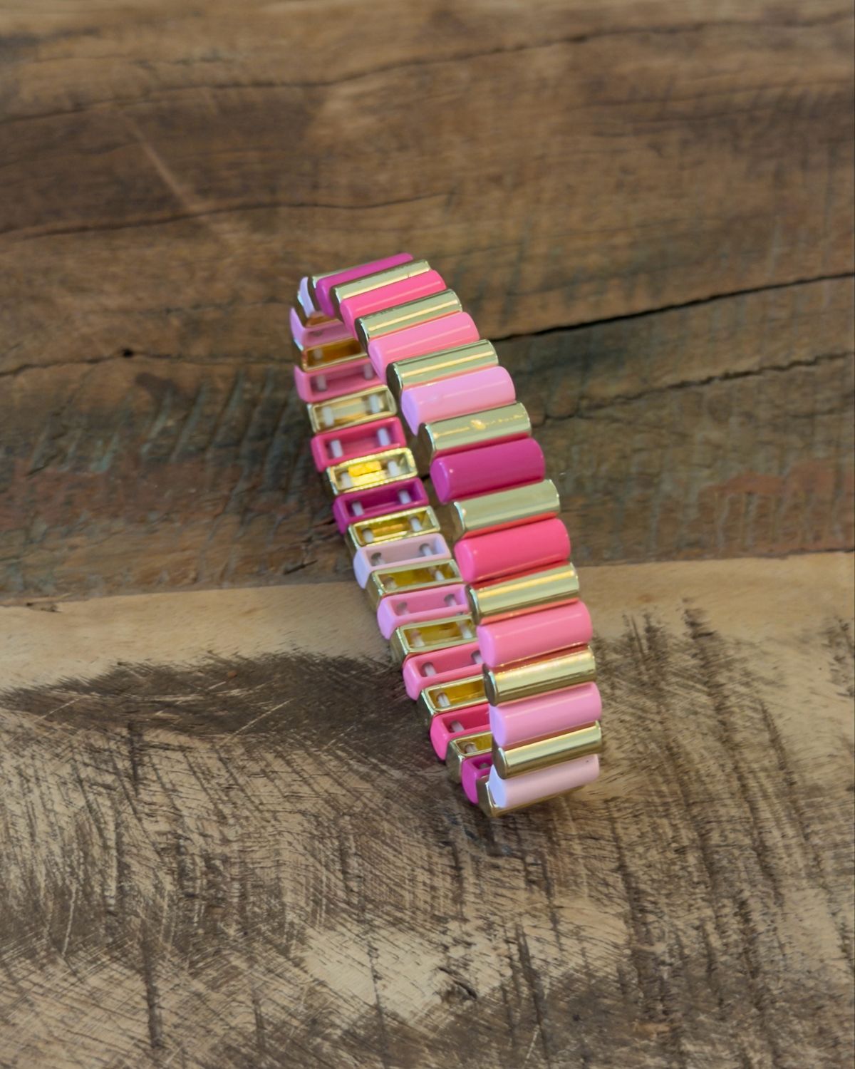 ✨ Bracelet élastique * multicolore rose &amp; doré