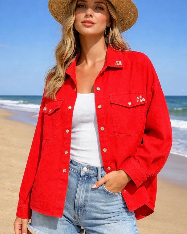 CHEMISE Boutons * Rouge