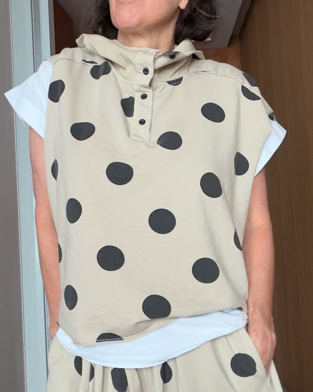 Sweat Milan * Beige pois noirs