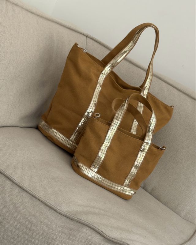 Sac cabas * Camel &amp; doré – Petit modèle